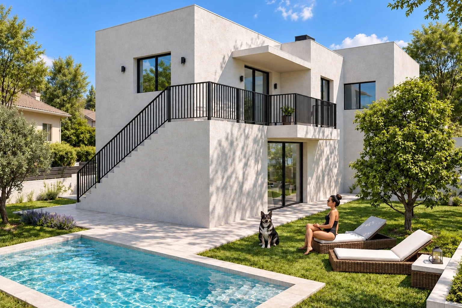 Vivienda contemporánea con jardín y piscina en Carrer Masroig 11