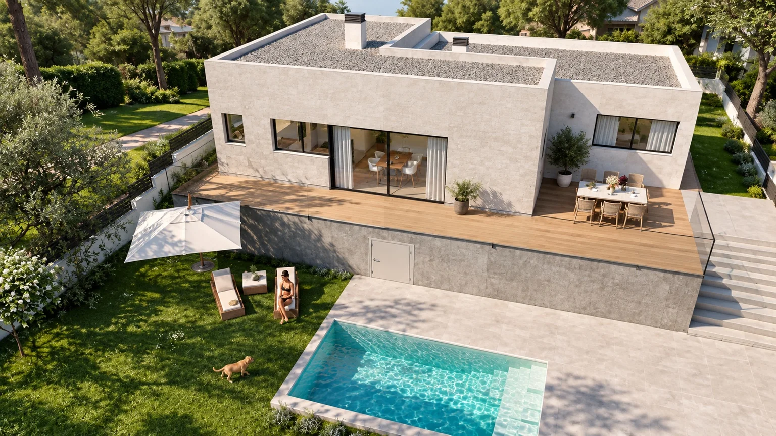 Casa contemporánea con piscina en Carrer Masroig 9