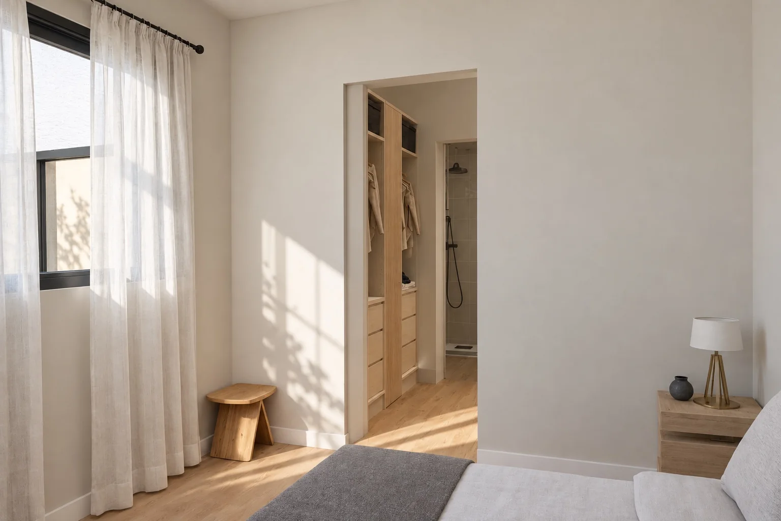 Dormitorio luminoso con vistas al exterior