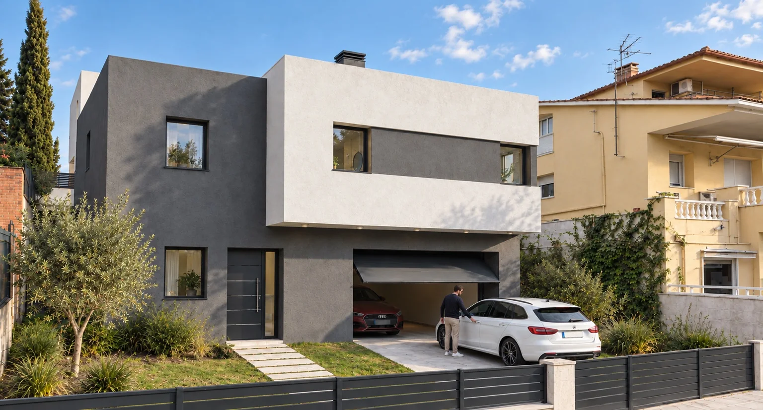 Vista exterior de una vivienda contemporánea